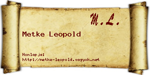 Metke Leopold névjegykártya